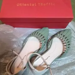 ORiental TRaffic グリーン・ホワイト サンダル
