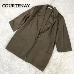テーラードジャケット　7分袖　カーキ　羽織　M　レディース　COURTENAY