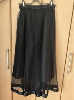 ブラック 2way ロングスカート