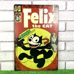 345番】フィリックス Felix レトロ アメキャラ アメリカ雑貨 ブリキ看板