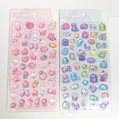 クリア ぷくぷくキャンディシール 2枚セット 吉田産業 ピンク パープル