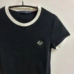 【人気）ラルフローレンRALPH LAUREN リンガーTシャツ ブラック M