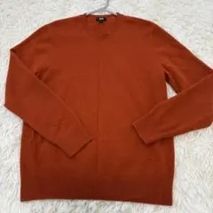 UNIQLO　ユニクロ　カシミヤ100%　ニット　レンガ色　サイズM