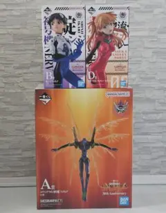 エヴァンゲリオン 1番くじ A賞初号機・B賞シンジ D賞アスカ　フィギュアセット