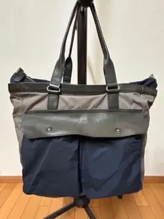 Paul smithポールスミス グレー/ネイビー トートバッグ 大容量