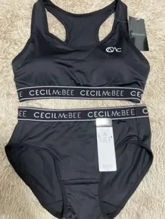 新品　セシルマクビー　下着セット　M 上下　スポーツブラ　ハーフトップ