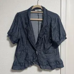 axes femme ダークブルー カーディガン 半袖