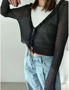 【♡いちごぱふぇ♡ 様専用】SNIDEL スナイデル シアーボレロカーディガン