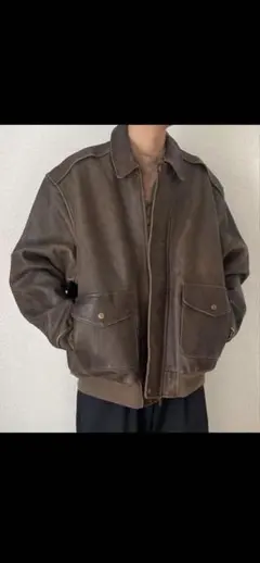 ヴィンテージ レザージャケット フライトジャケット ボンバージャケット ブラウン