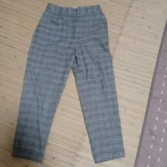 【新品未使用】GU チェック　テーパードパンツ　XL