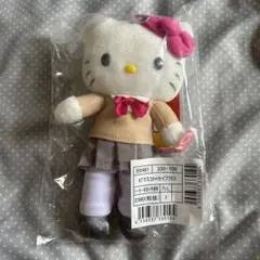 ハローキティー展50周年限定長足ギャルキティー マスコット 制服 ぬいぐるみ
