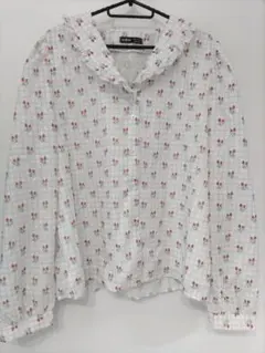 SHEIN シーイン 花柄 フリル襟 ブラウス XL