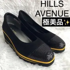 パンプス 23 黒 HILLS AVENUE ヒルズアヴェニュー 厚底 ウェッジ