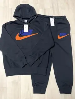 【新品未使用】NIKE上下セットアップ ロゴ ボア ブラック/Lサイズ
