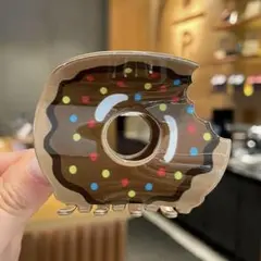 【新品未使用】ヘアクリップ　髪留め　ドーナツ　ブラウン