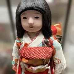 【侍】昭和初期松屋特製市松人形女の子63cm 衣装縮緬着物 襦袢裾除 面取硝子ケース付 市松人形 松屋 市松人形 松屋 ５２ｃｍ位 戦前 豪華な刺繍のオリジナル