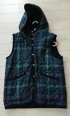 ディズニー チェック柄 ダウンベスト