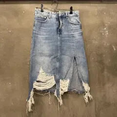 Bershka デニム タイトスカート ダメージ加工のサムネイル
