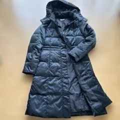 美品☆バーニーズニューヨーク ボリュームネック ロングダウンコート M紺 ベルト 2025年最新】BARNEYS NEW YORK レディース ダウンジャケットの