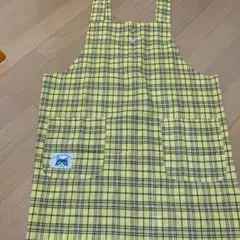チェック柄 黄色 エプロン