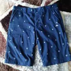 Kappa メンズ ゴルフパンツ ショートパンツ ネイビー 総柄 綺麗のサムネイル