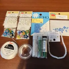 パーツクラブ ミルフィオリ ビーズ テグス 手芸セット