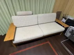 取付無料！ニトリ アカツキ北欧風 天然木ナチュラルファブリック3人