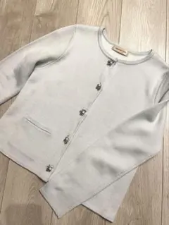 アプワイザーリッシェ　ビジュー　カーディガン　ライトグレー　M