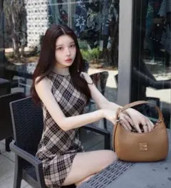 ダーリッチ Darich チェックジャガードノースリニットミニワンピース