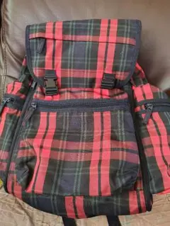 無印良品　赤チェックリュック バックパック　宿泊学習　ユニセックス　男女兼用