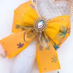 キンブレリボン　ペンライトリボン　オーロラ　雪　黄色☆ハンドメイド