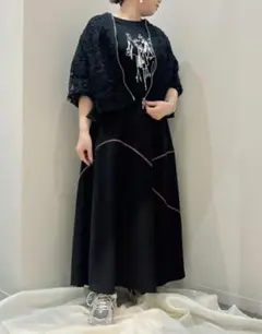 Ashley&Bros 33℃♡パイピング×プリーツ ロングスカート