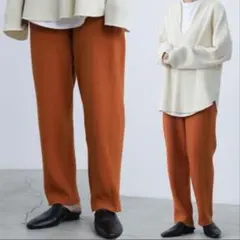 select mocaラフニットパンツ　テラコッタ　ニットパンツ　オレンジ