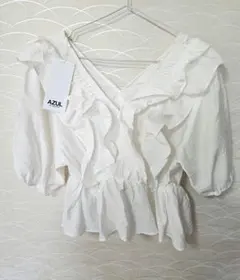 AZUL BY MOUSSY フリルブラウス ホワイト Sのサムネイル