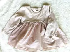 プティマイン　長袖カットソー ピンク リボン付き
