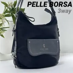 【未使用級】PELLE BORSA Alive 3way 本革×ナイロン 軽量のサムネイル