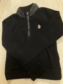 MONCLER キッズ　ブラック フリース トレーナー