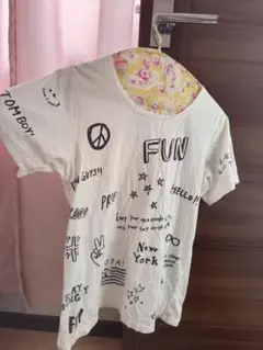 CUBE SUGAR ロゴプリント 半袖Tシャツ ホワイト