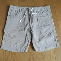 ベージュ カーゴショートパンツ ドローストリング付き
