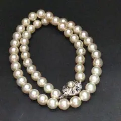 【テリ良】本真珠 アコヤパール パールネックレス 干渉色 7.8mm〜7.9mm