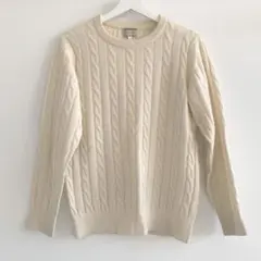 【美品】BEAUTY&YOUTH カシミヤ100% ケーブルニット アイボリーのサムネイル