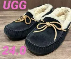 【UGG 】黒 モカシン スエード 24.0cm