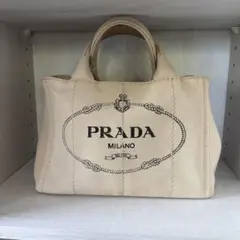 極美品✨ PRADA カナパ S 2way ショルダー付 ブラウン キャンバス 