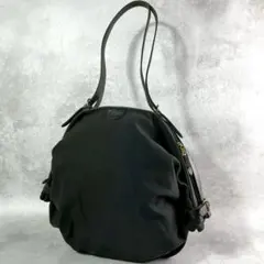 極美品 イルビゾンテ 2way キャンディ型 折りたたみ トートバッグ 牛革 黒