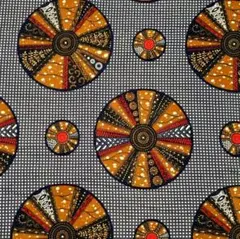 アフリカンプリント 1ヤード　紺 茶色 アフリカ布 ファブリック コットン194