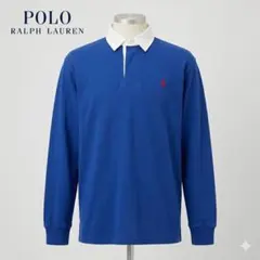 希少 90s ポロバイラルフローレン 長袖ラガーシャツ ブルー L Y2K