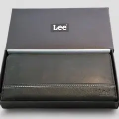 【新品未使用】Lee 黒 長財布 箱付き メンズ　牛革　本革