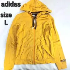 【アディダス】レディース/トップス/パーカー/フード付/イエロー/L/古着