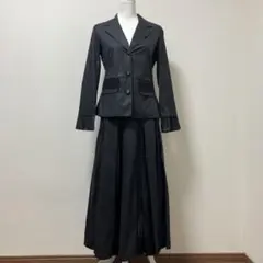 MASHA ブラック　プリーツ　セットアップ　スーツ　ロングスカート　春　冬