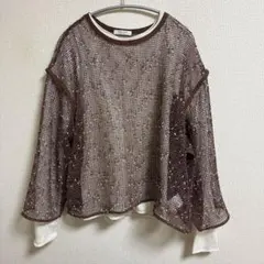 FREAK'S STORE ブラウン メッシュ トップス　ブラウン　インナー